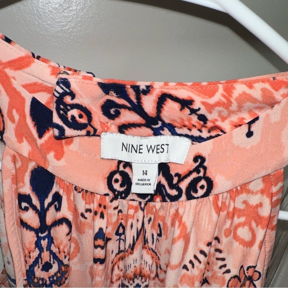 Nine West Coral Floral Halter Dress Size 14 XL | Easter Brunch Wedding Church - Picture 3 of 4